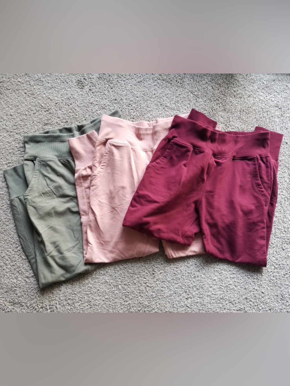 Ambiance joggers Trio — Olive, Blush, Burgundy bundle